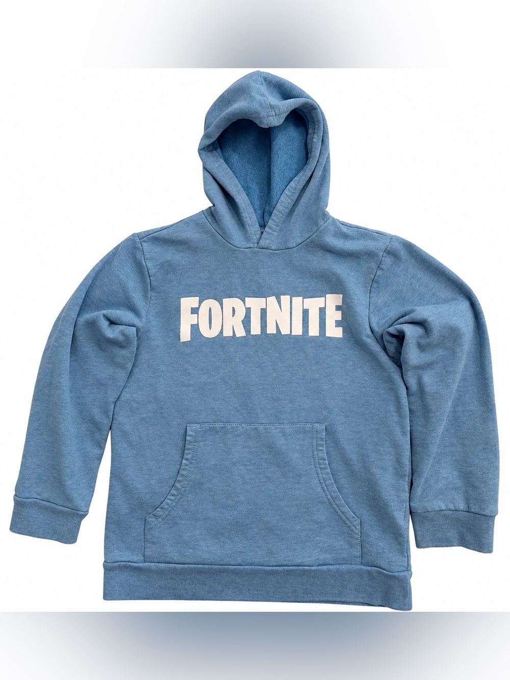 Fortnite Boys Blue Logo Fleece Pullover Hoodie Gaming Sweatshirt